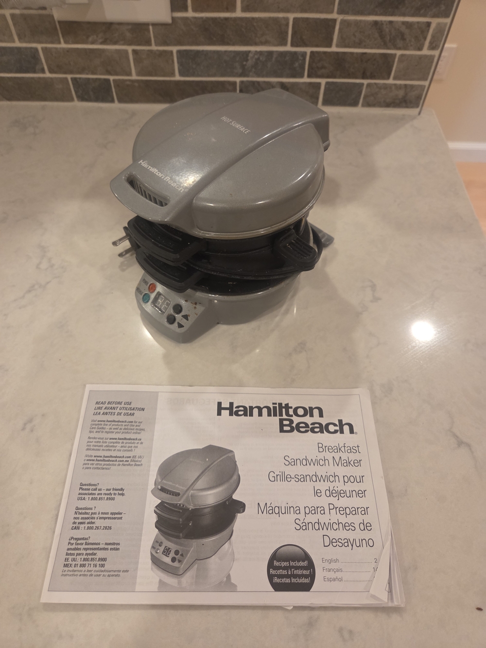 Hamilton Beach Black Breakfast Sandwich Maker